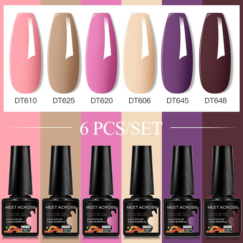 NailArt Pro 6pc UV Gel Polish Kit for Manicure ATHLEXES
