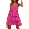 Chic Ruffle Tiered Chiffon Mini Dress for Summer ATHLEXES