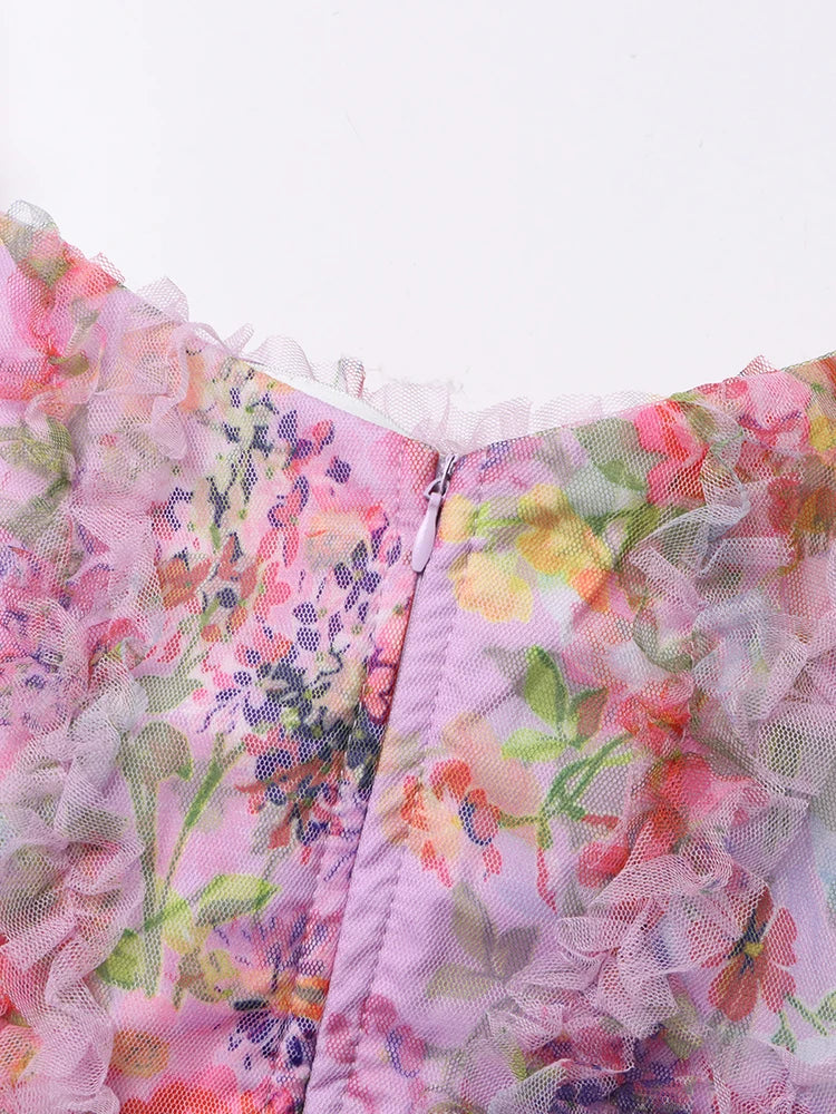 Chic Floral Patchwork Mesh Dress for Women ATHLEXES