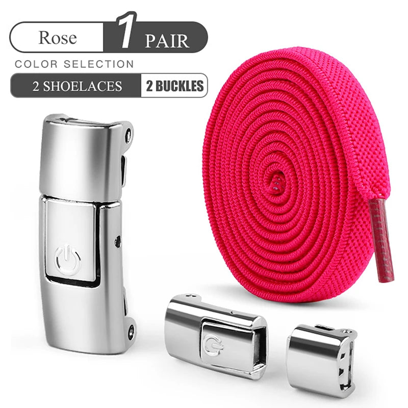 No Tie Elastic 8mm Press Lock Shoelaces for Sneakers ATHLEXES