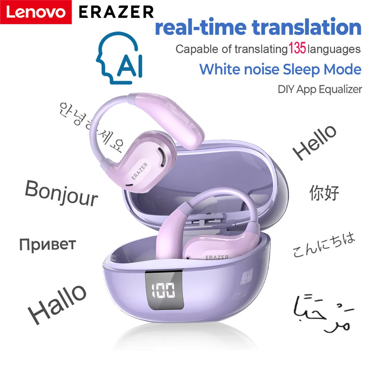 ERAZER XT66PRO Wireless ASMR Earbuds with AI Translator ATHLEXES