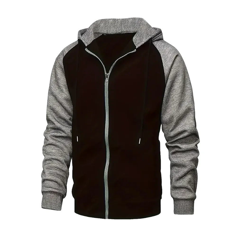 Stylish Zip-Up Color Block Hoodie for Men ATHLEXES