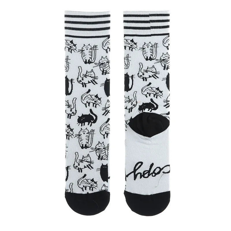 Colorful Cotton Women's Socks - Trendy Hedgehog & Sloth Designs ATHLEXES