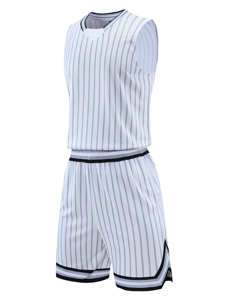 Custom Stripe Basketball Jersey Set for All Ages ATHLEXES