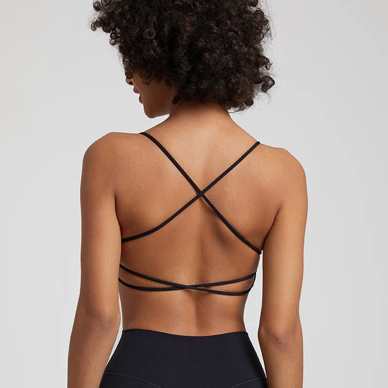 ChicFit Women's Yoga Sports Bra with Cross Back Design ATHLEXES
