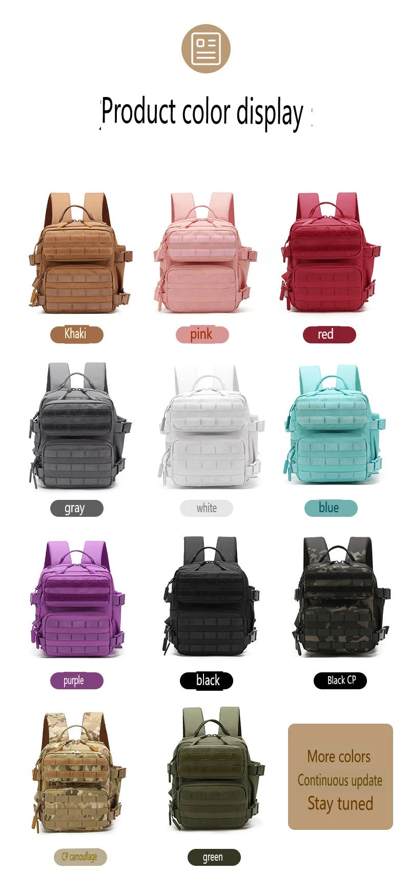 9L Sport Backpack MOLLE Mini Outdoor Pack for EDC Hiking ATHLEXES