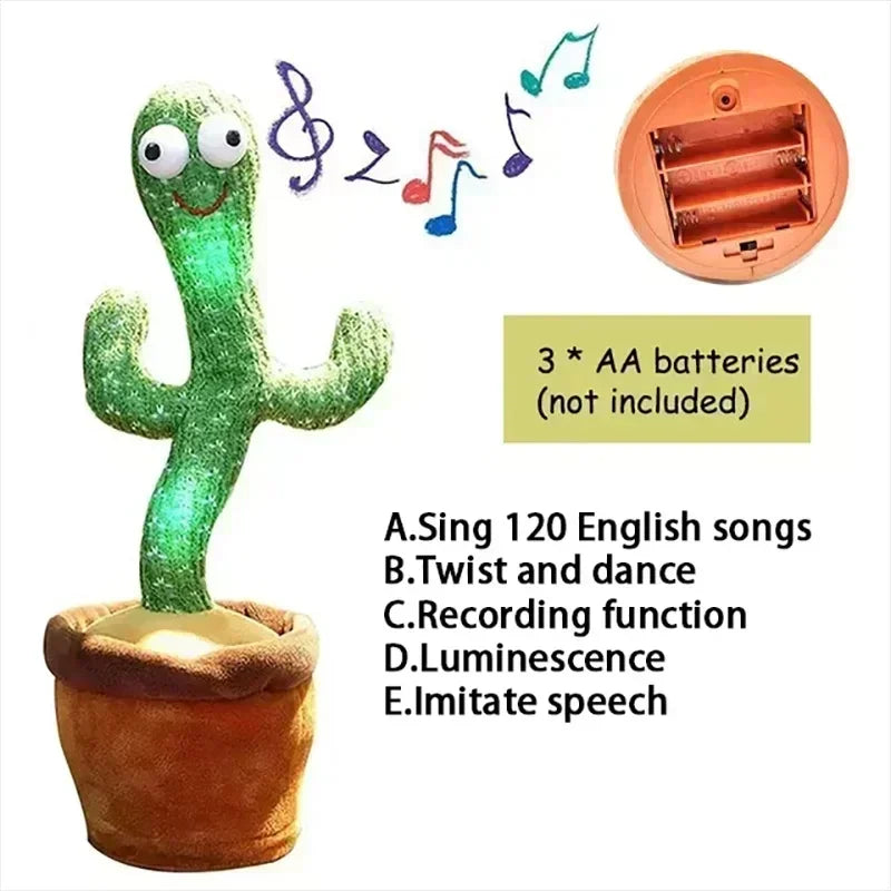 Singing Cactus Toy with LED and 120 Fun Songs ATHLEXES