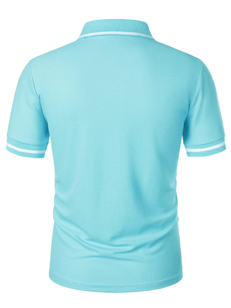 Luxe Lapel Solid Color Men's Short Sleeve Polo ATHLEXES