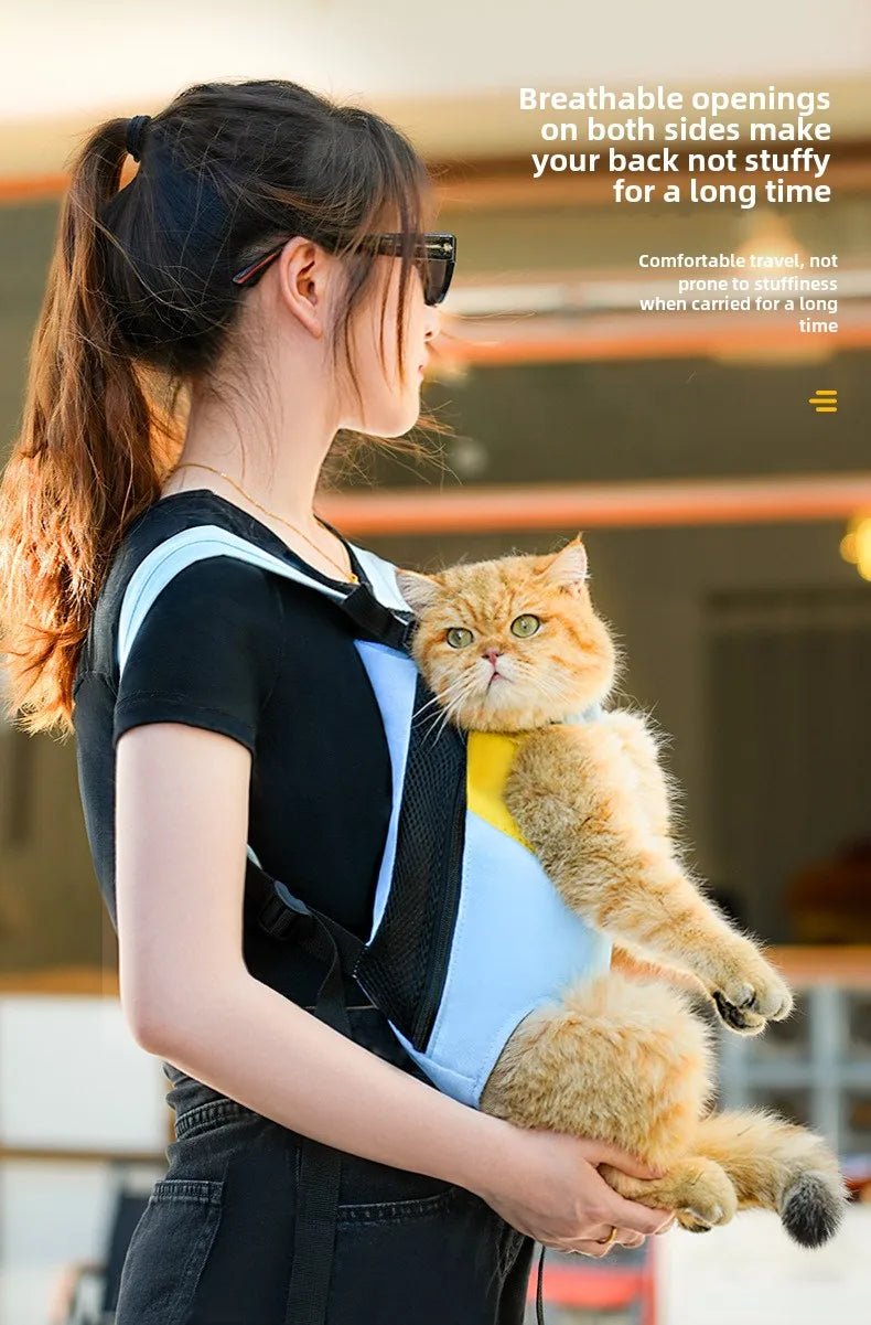 Adjustable Cat Dog Carrier Bag Pet Double Shoulder Backpack Portable Bag Outdoor Travel Camping Hiking Chest Strap Bag Pets ATHLEXES