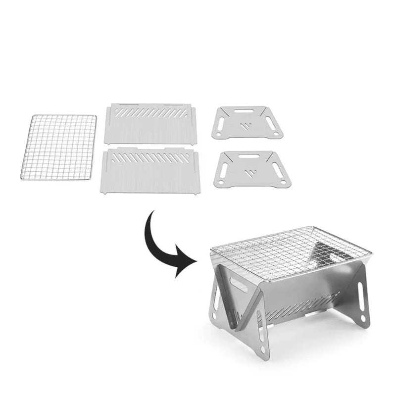 WoodFire Portable Camping Grill Stove ATHLEXES