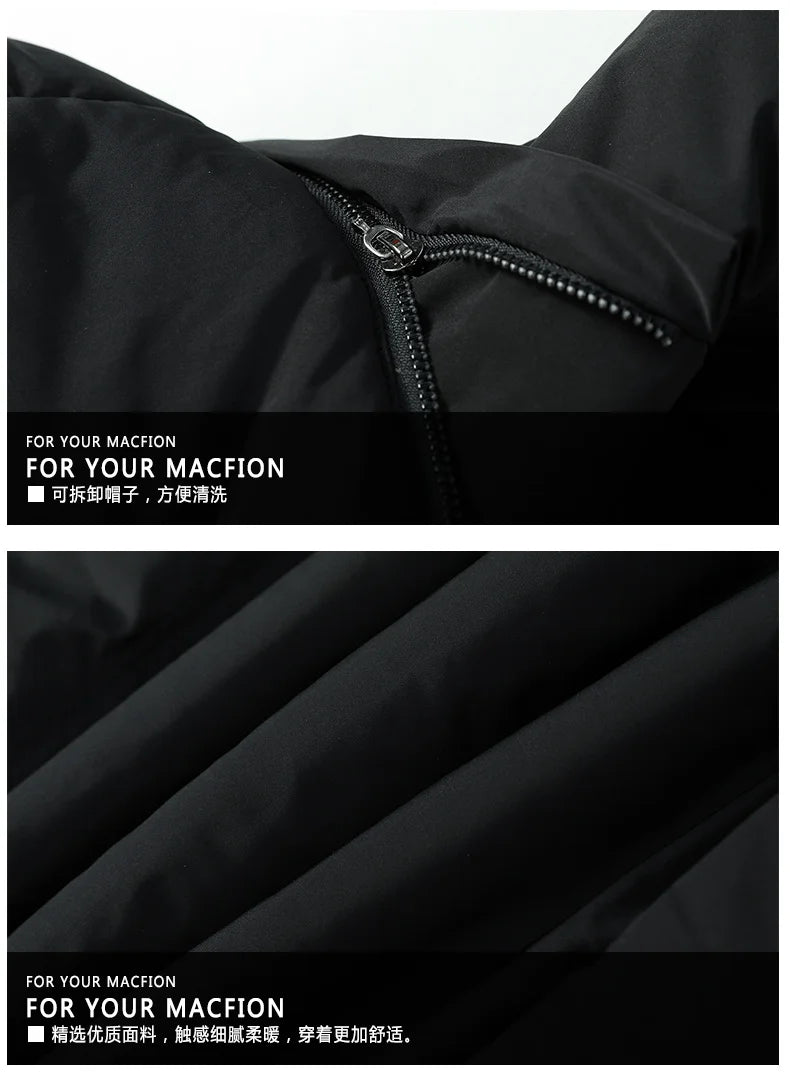 Luxury Windproof Down Jacket with Detachable Hood ATHLEXES