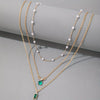 Emerald Elegance Layered Pearl Necklace ATHLEXES