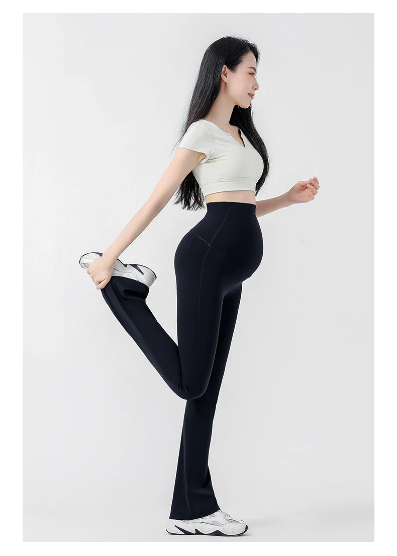 Chic Maternity Sharkskin Flare Yoga Leggings ATHLEXES