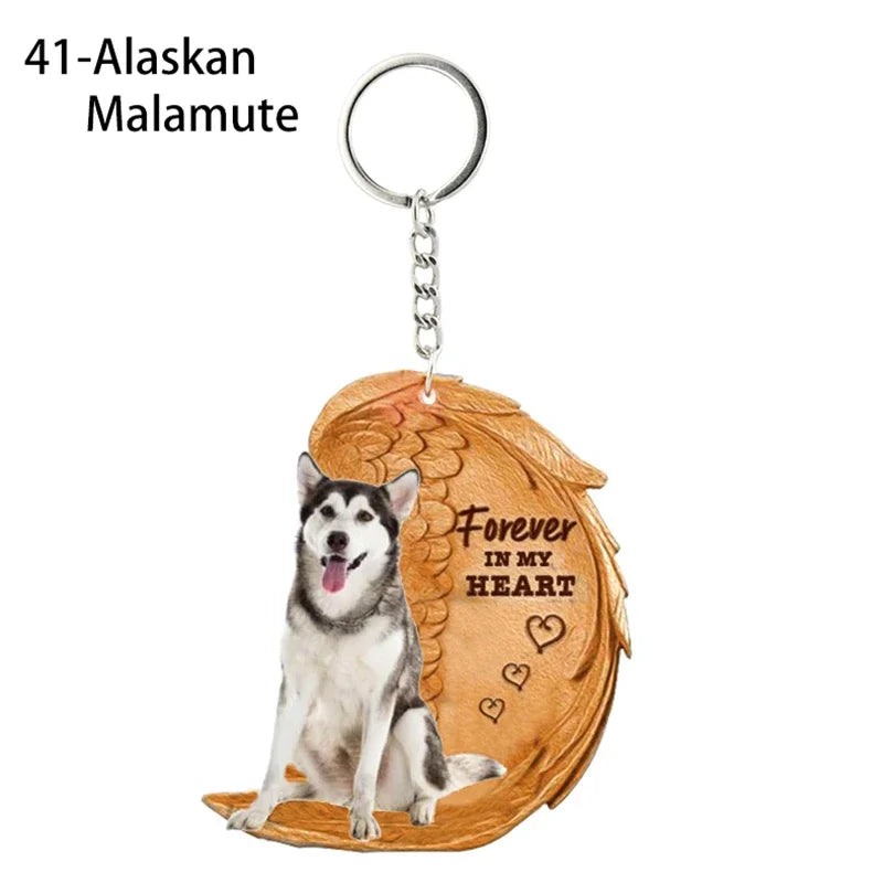 Heartfelt Dog Angel Pendant Keychain ATHLEXES
