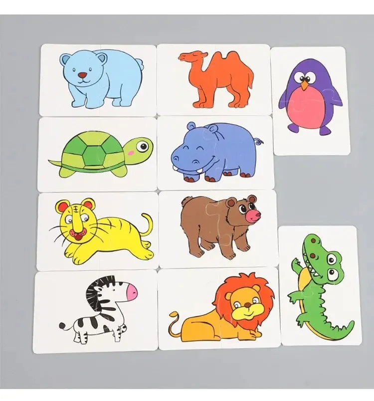 Cognitive Adventure: 32 Pcs Animal Matching Puzzle ATHLEXES