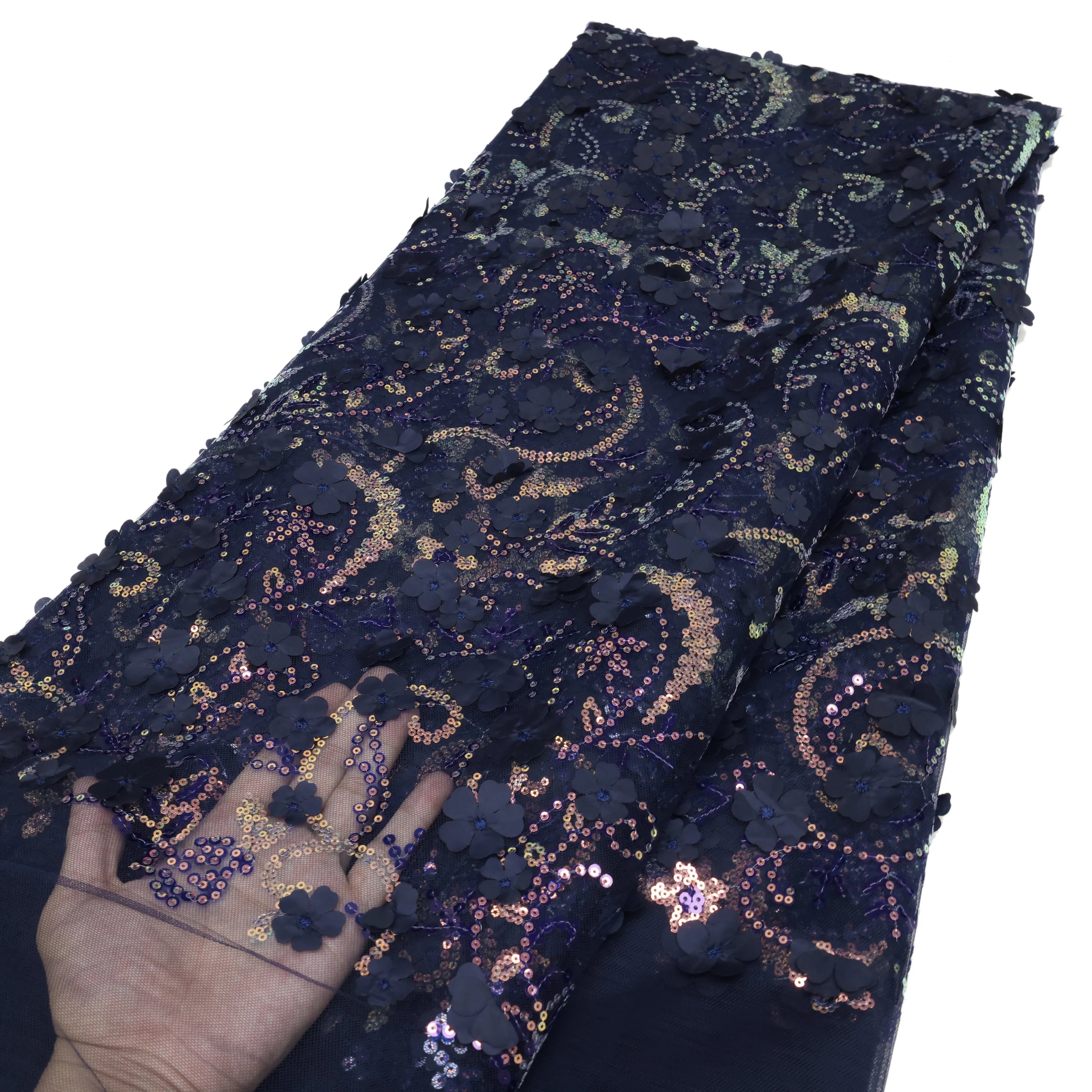 Elegant 3D Floral Lace Fabric for Weddings ATHLEXES