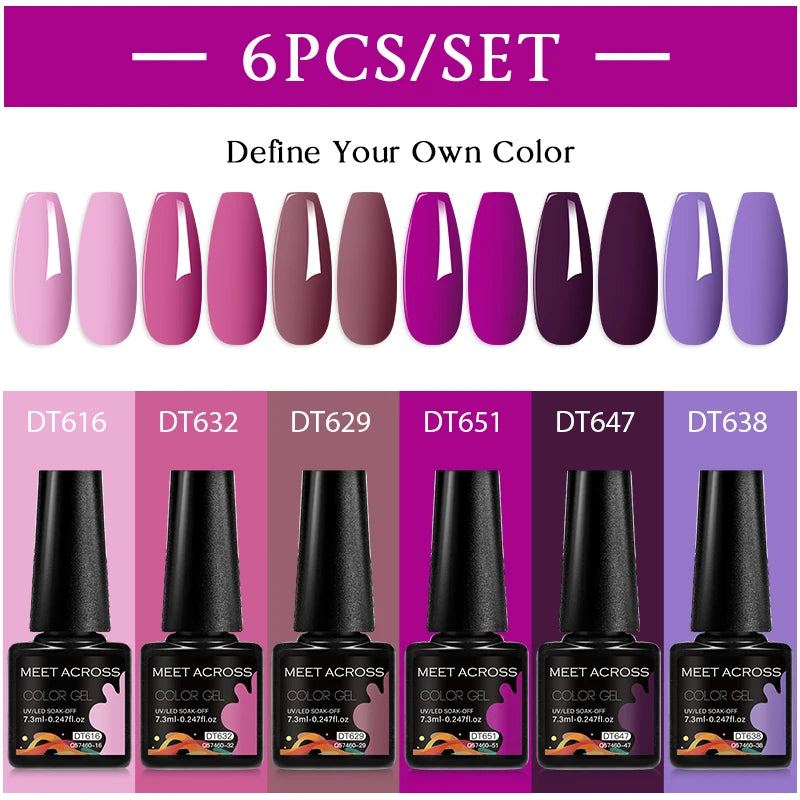 NailArt Pro 6pc UV Gel Polish Kit for Manicure ATHLEXES