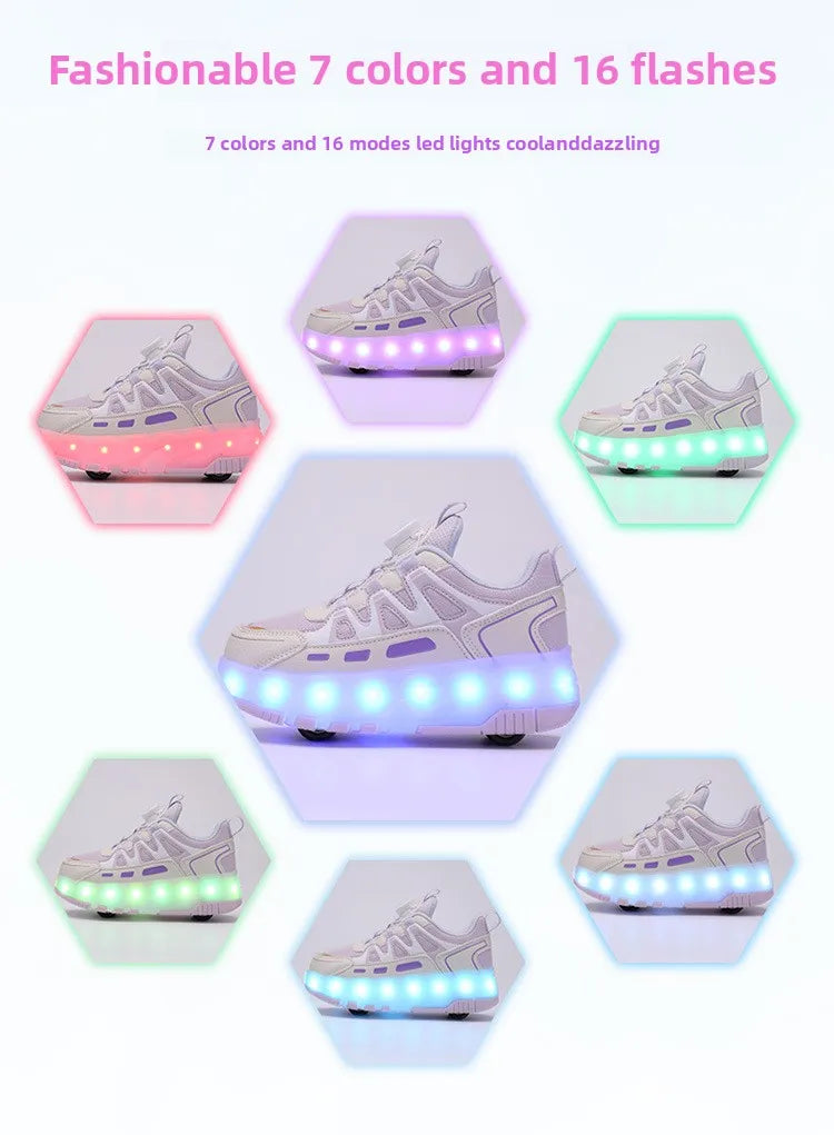ShinyGlow LED Roller Skate Shoes for Kids ATHLEXES