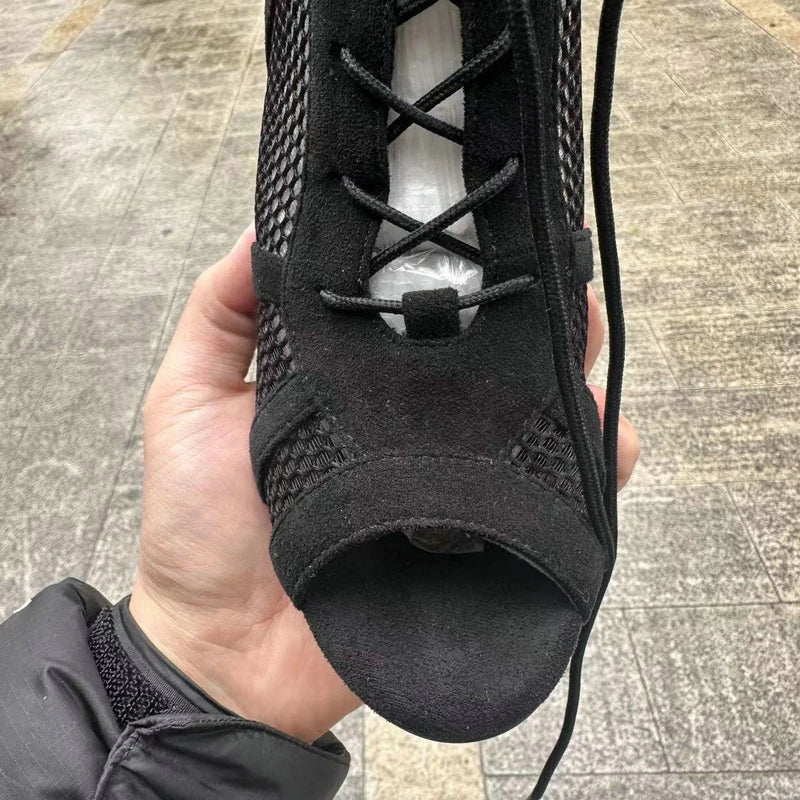Hollow Mesh Peep Toe Stilettos: Summer High Heel Fashion ATHLEXES
