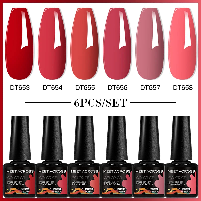 NailArt Pro 6pc UV Gel Polish Kit for Manicure ATHLEXES