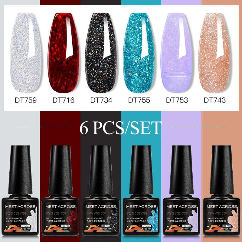NailArt Pro 6pc UV Gel Polish Kit for Manicure ATHLEXES