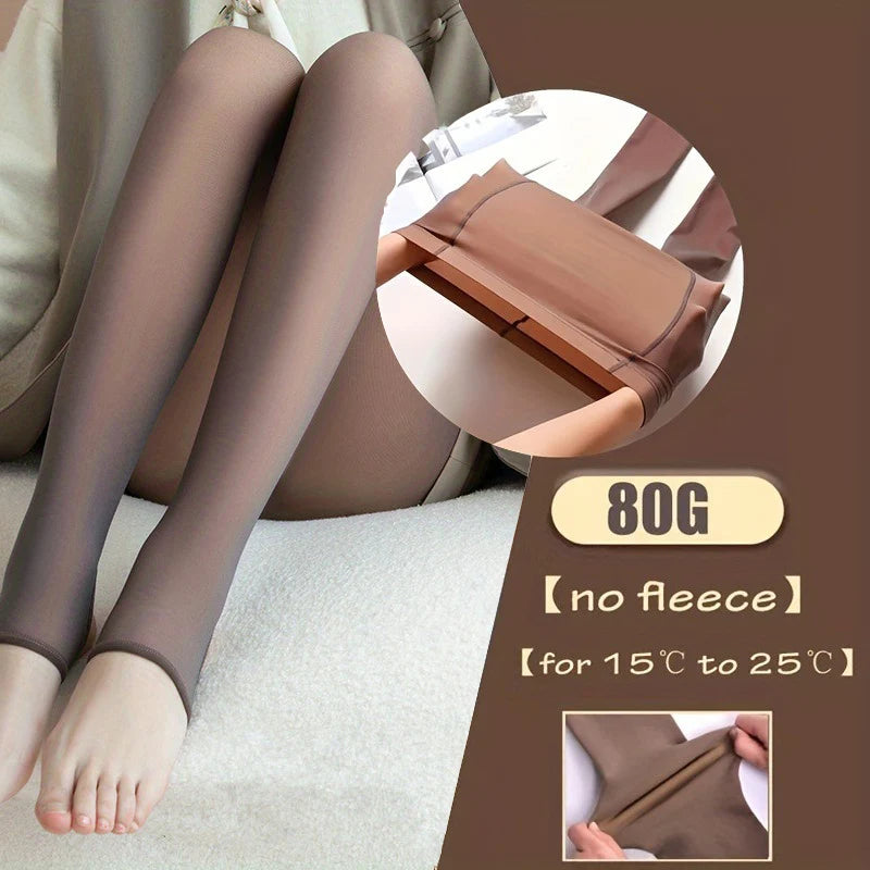 Winter Elegance Plus Size Translucent High Waist Tights ATHLEXES
