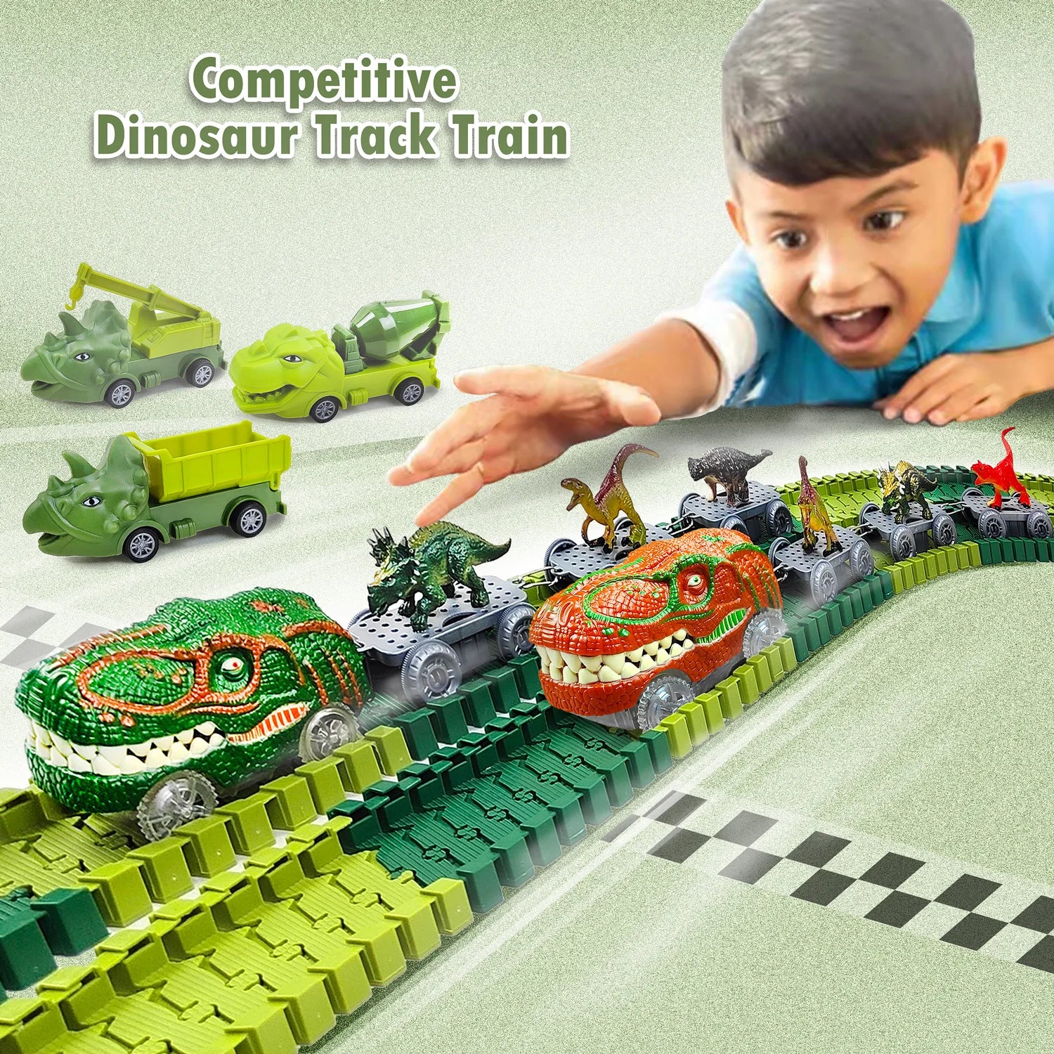 DinoTrack Electric Climbing Race Car Set for Kids ATHLEXES