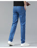 Light Blue Casual Denim Straight Fit Trousers ATHLEXES