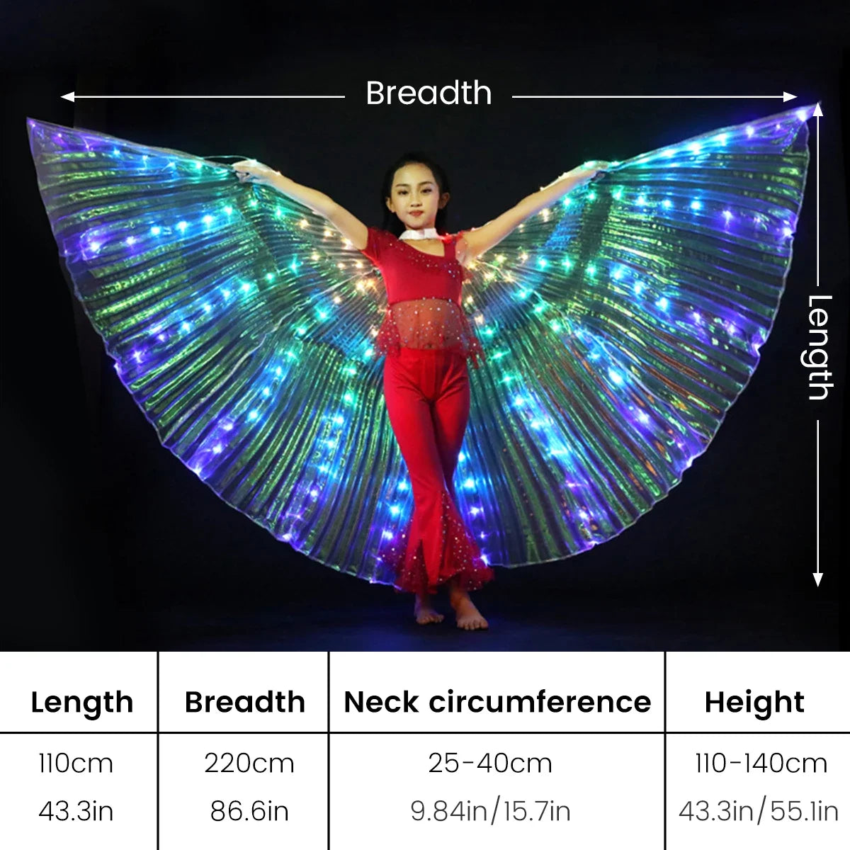 Radiant LED Isis Wings for Dance & Performance ATHLEXES