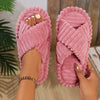 Cozy Chic Cross Strap Corduroy Slippers ATHLEXES
