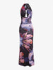 Chic Print Long Dress with Drooping Collar ATHLEXES