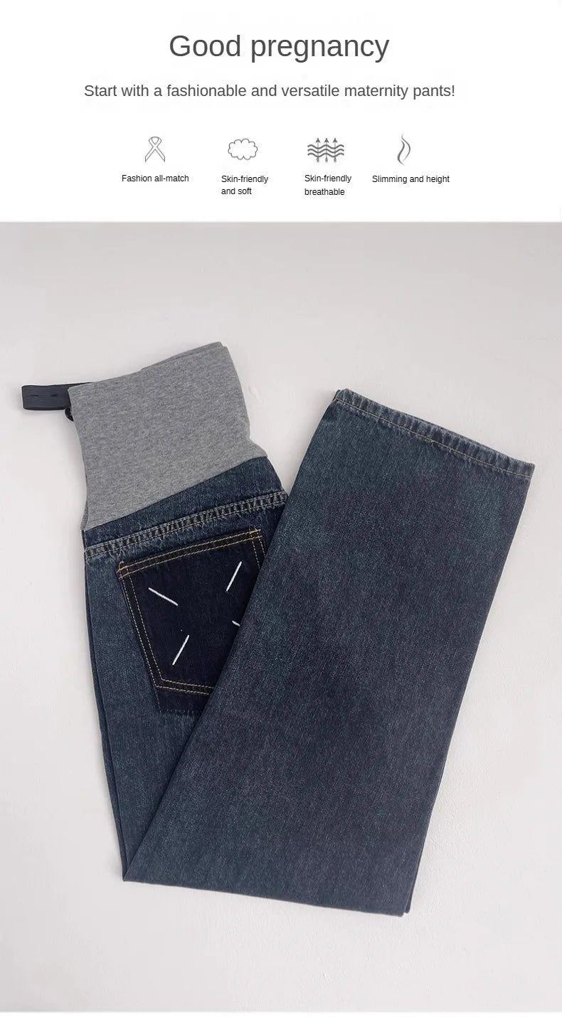 Belly Bliss Plus Size Maternity Wide Leg Jeans ATHLEXES