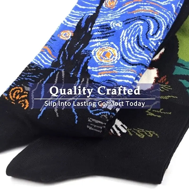 Van Gogh Inspired Retro Art Socks for Men ATHLEXES