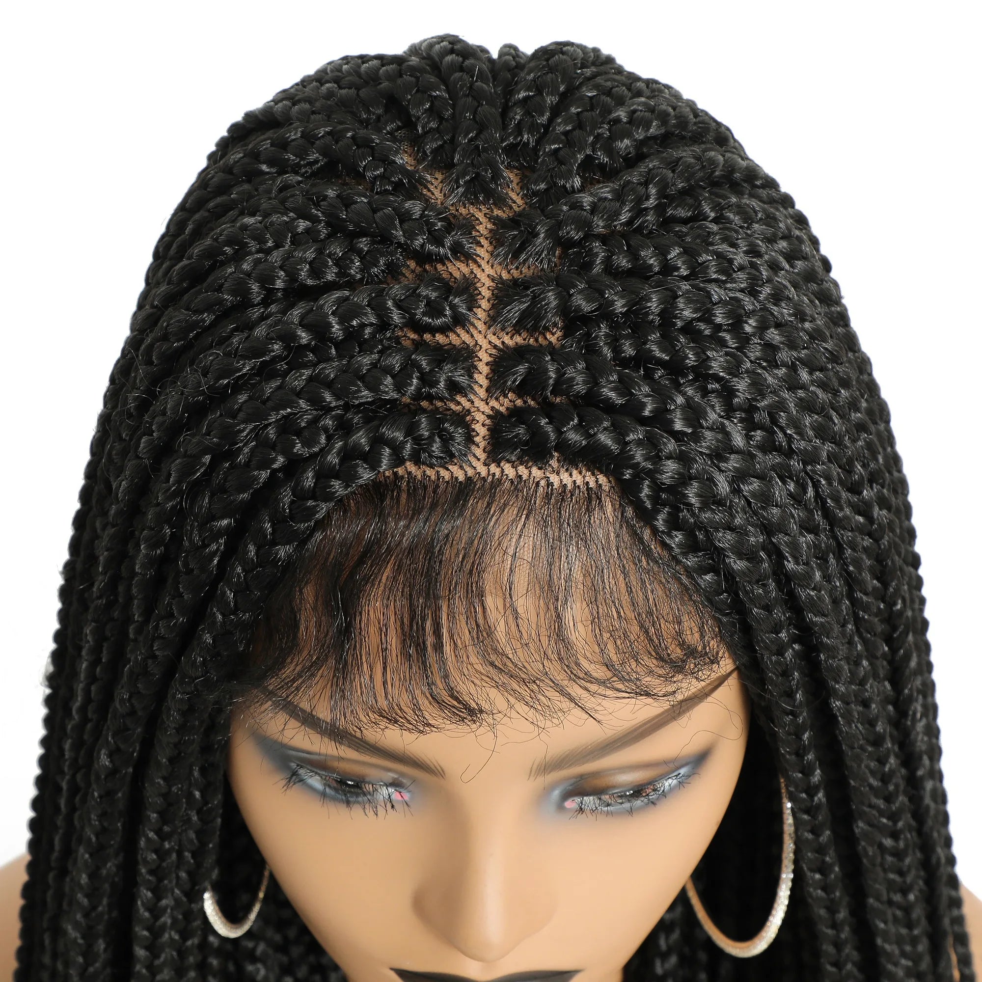 Luxe Box Braid Lace Wig with Baby Hair 30 Inch ATHLEXES