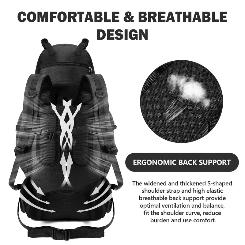AdventureMax 90L Waterproof Trekking Backpack ATHLEXES