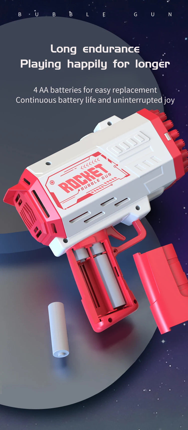 BubbleBliss 40-Hole Kids Bubble Gun ATHLEXES