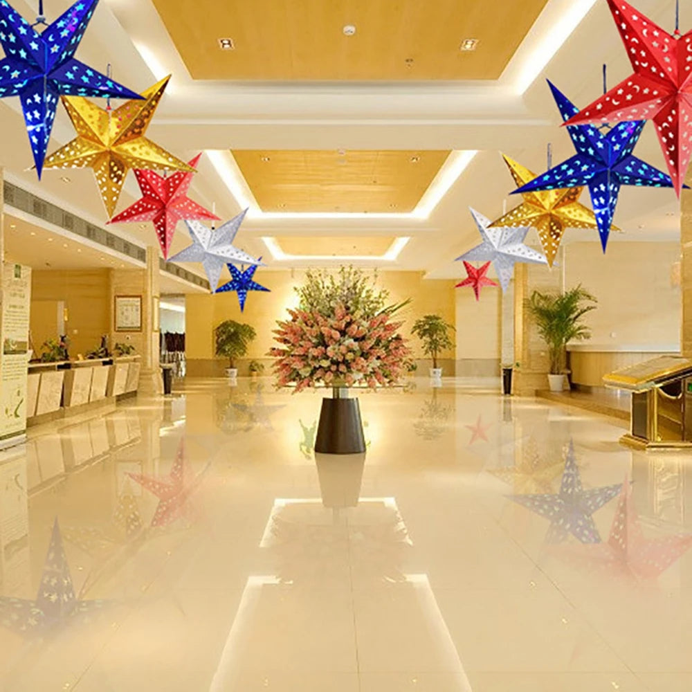 Elegant 3D Paper Star Holiday Ceiling Decor ATHLEXES