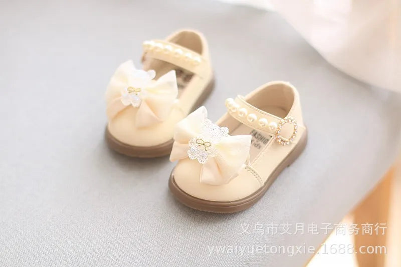 Princess Bow Leather Sneakers for Tiny Trendsetters ATHLEXES