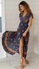 Chic V Neck Summer Slit Maxi Dress for Women ATHLEXES