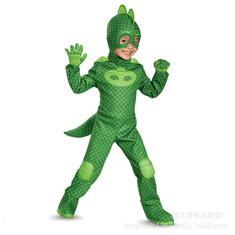 Anime Hero Blue Pajama Costume with Mask Set ATHLEXES