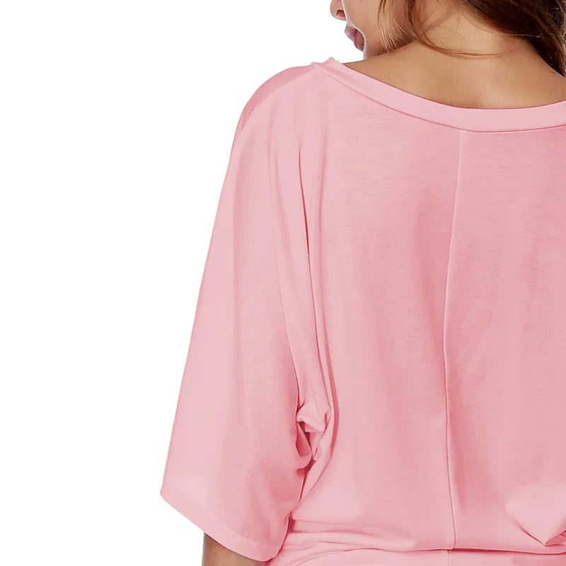 Chic Summer V-Neck Batwing Tee for Women S-5XL ATHLEXES