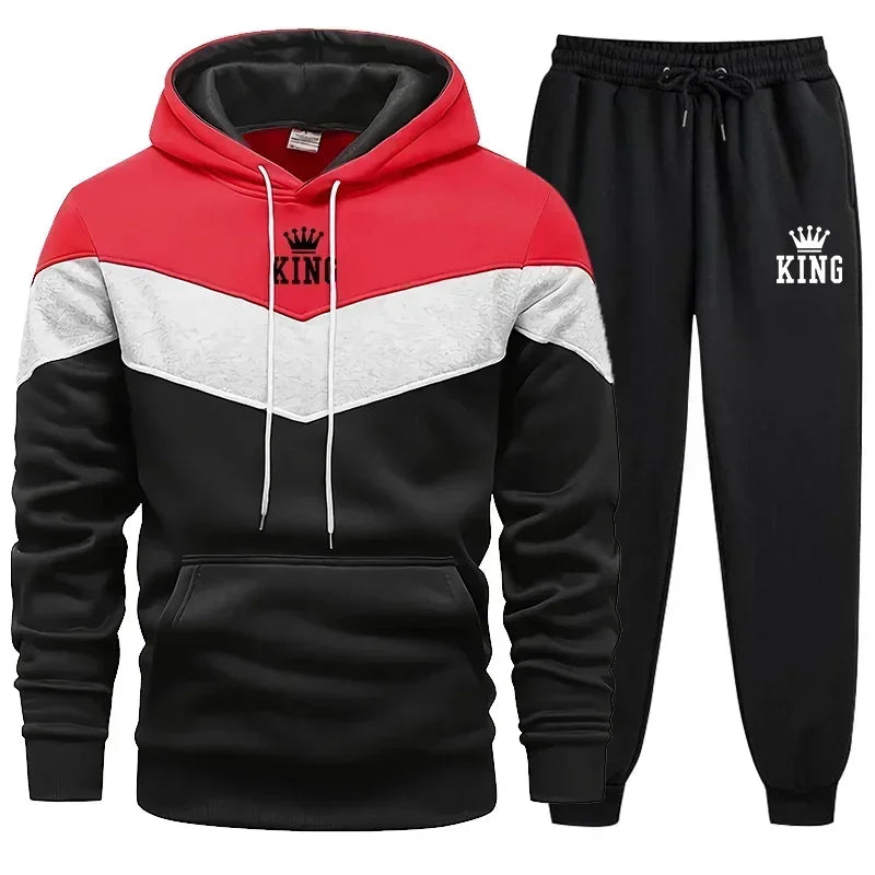 King's Sport Splicing Tracksuit: Hoodie & Pants Set ATHLEXES
