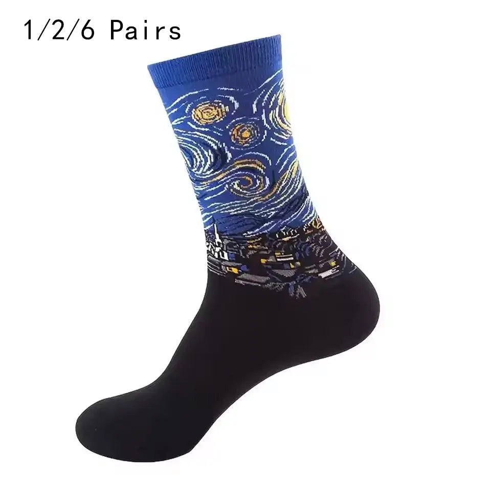Van Gogh Inspired Retro Art Socks for Men ATHLEXES