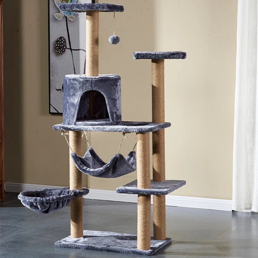 Multilevel Wooden Cat Climbing Tower ATHLEXES