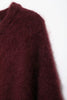 TRAFZA Winter Women Burgundy Long Sleeve Pullovers Casual O-neck Loose Fluffy Fuzzy Jumper Sweater Female Fashion Knitted Tops ATHLEXES