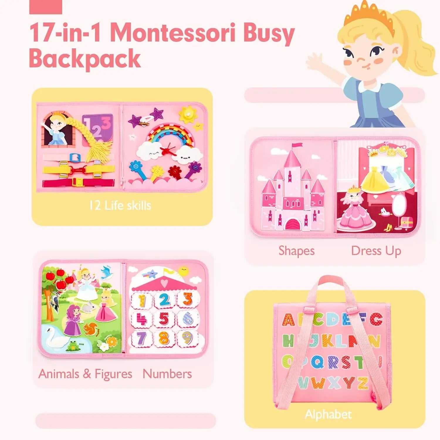 Toddler Sensory and Educational Busy Board Backpack ATHLEXES