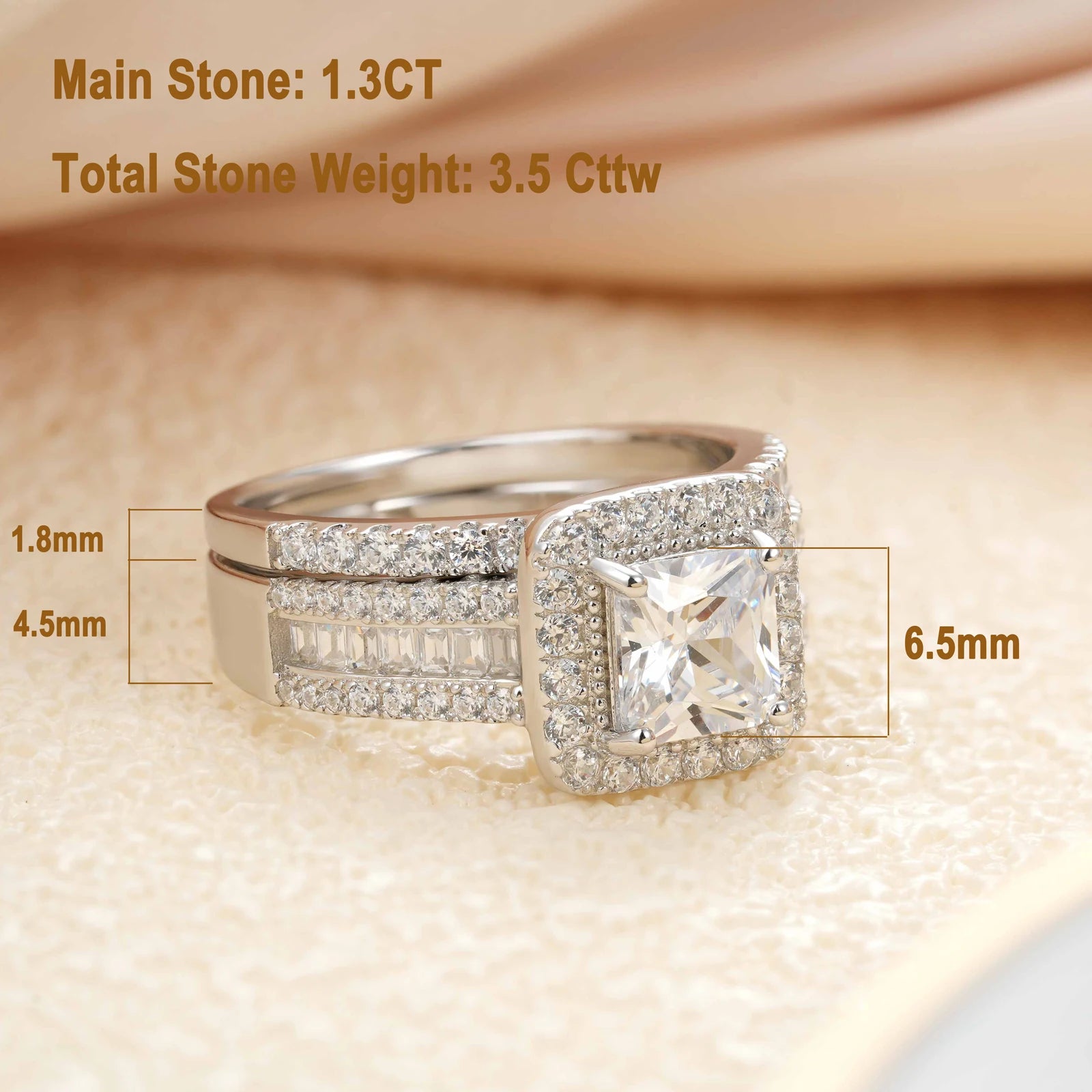 Newshe 925 Silver Luxury Bridal Ring Set for Women ATHLEXES