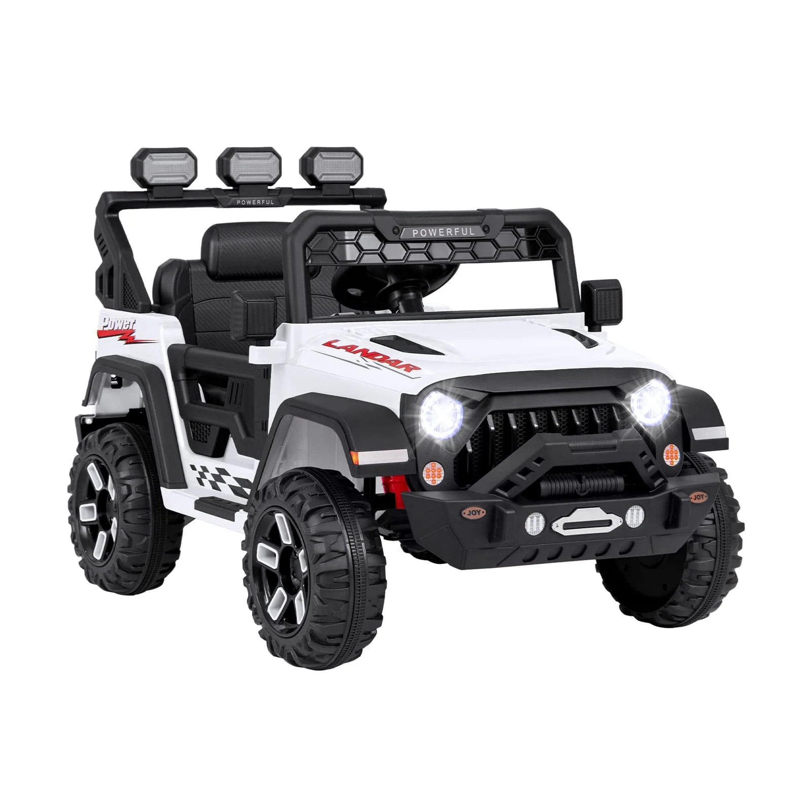 DORTALA White 12V Electric Kids Truck Toy Car ATHLEXES