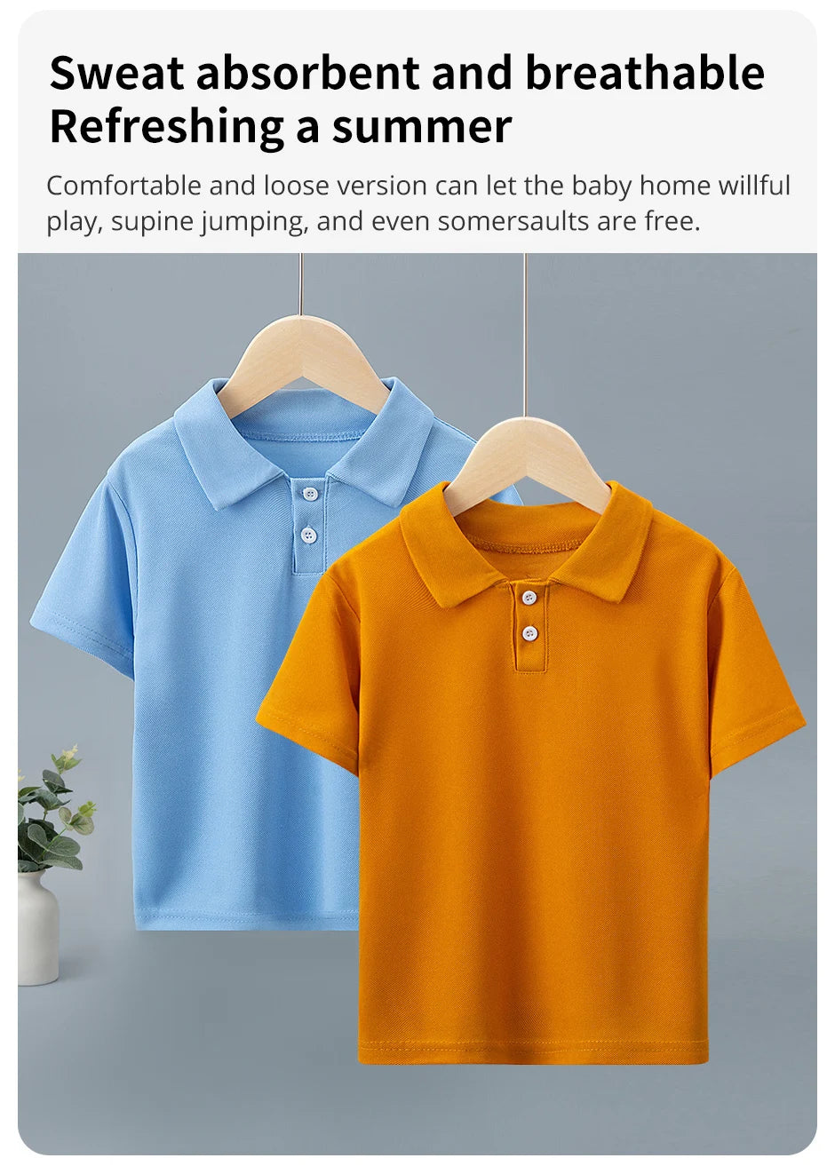 Stylish Kids' Solid Color Polo T-Shirt ATHLEXES