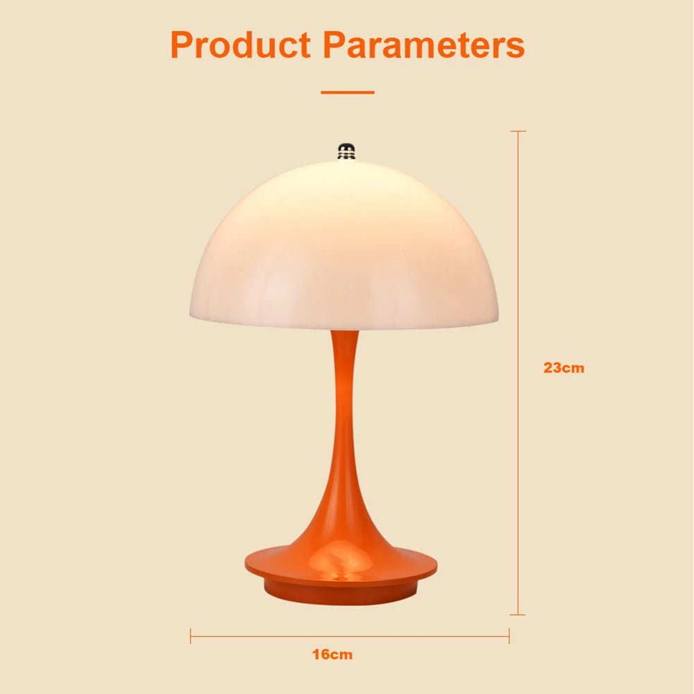 LED mushroom small table lamp portable USB charging dimmable flower bud lamp bedroom bedside lamp ATHLEXES